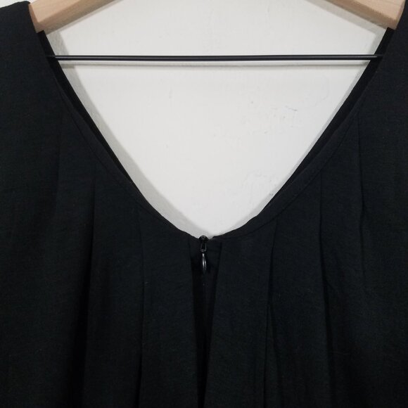 NWT Trina Turk Ocean Sheath Dress Draped Back Overlay Witchy Soot Goth Dress S - Picture 10 of 12